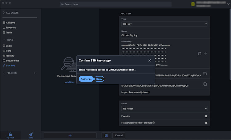 Authorize SSH with client