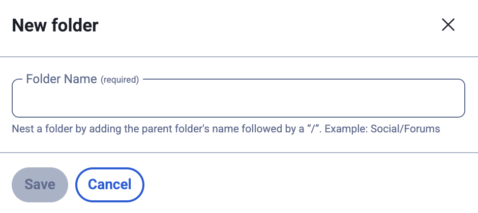Figure 2: Naming the new folder.