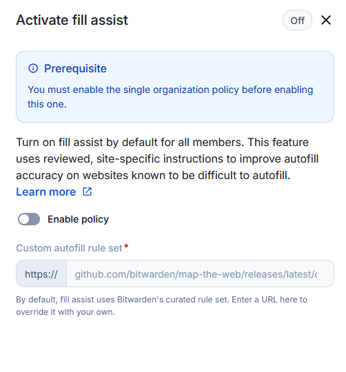 Fill Assist Enterprise Policy
