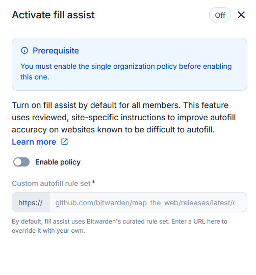 Fill Assist Enterprise Policy