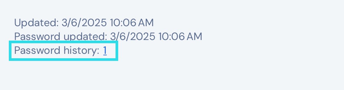 Password History Mobile