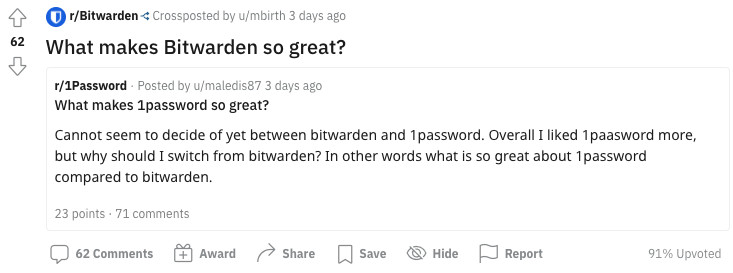 What makes Bitwarden so great? Reddit