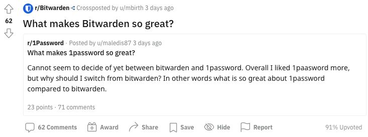 What makes Bitwarden so great? Reddit