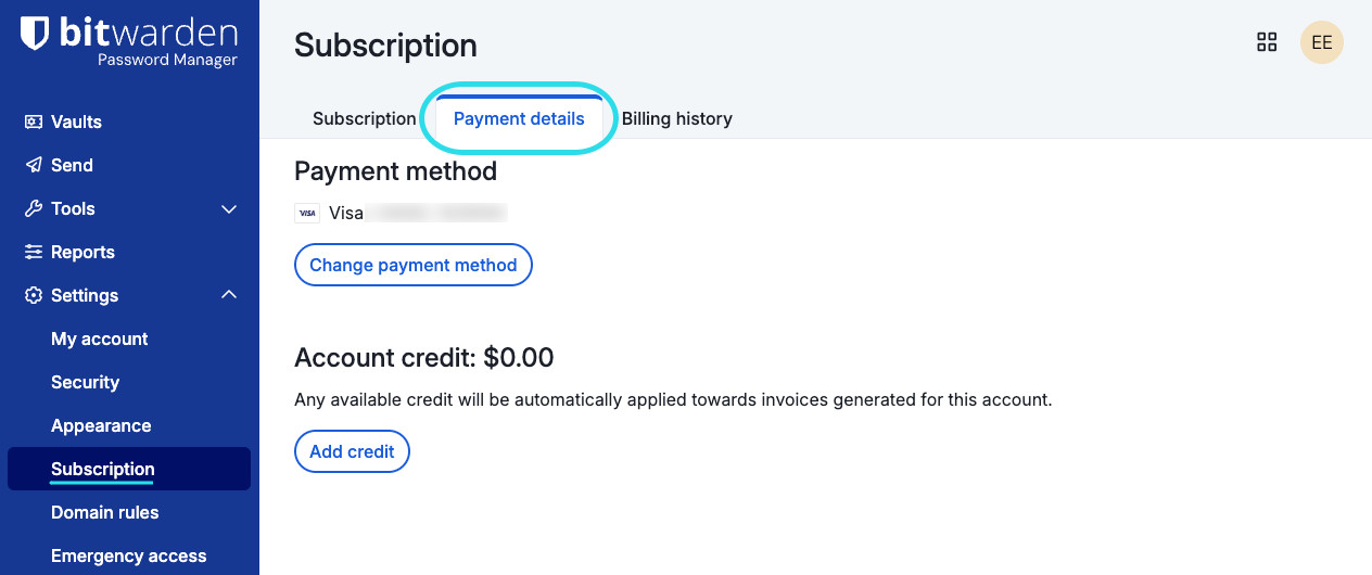 Premium payment method