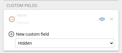 Figure 2: Adding a new custom field of the type "Hidden."