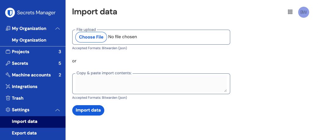 Import data