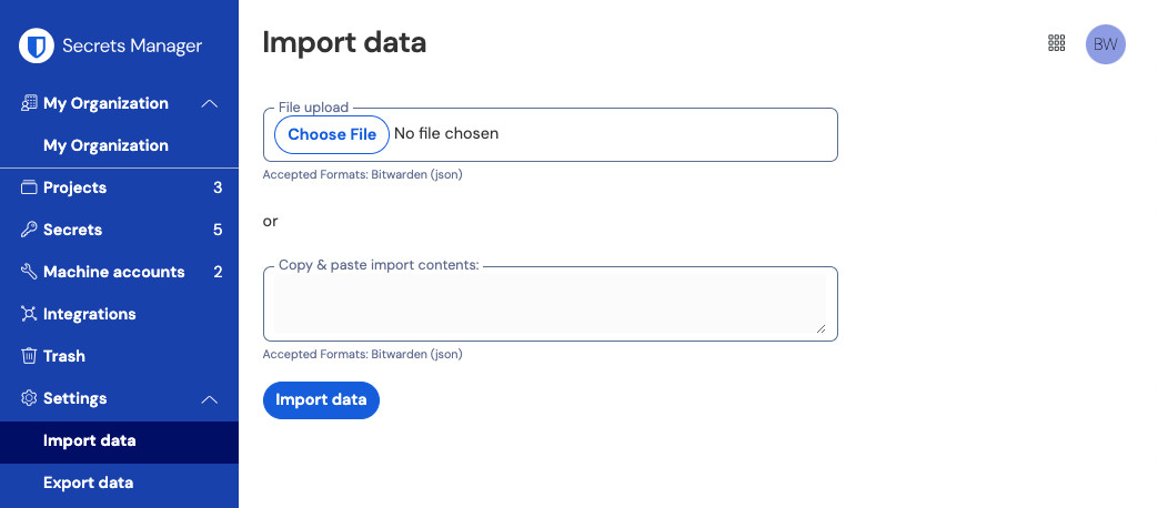 Import data