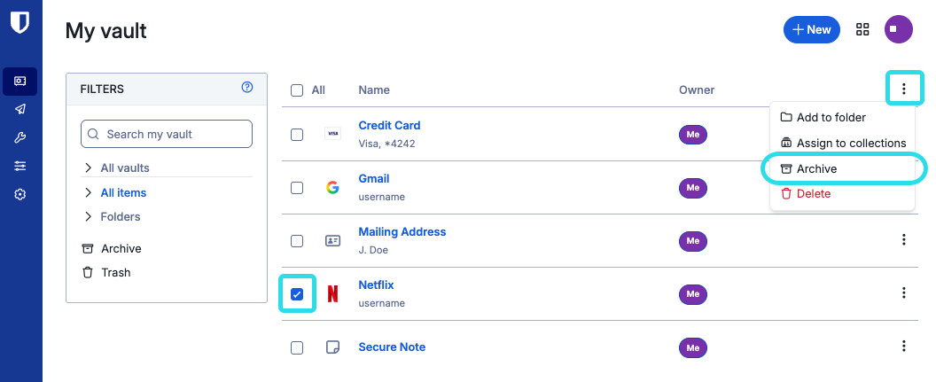 Archive with the web app