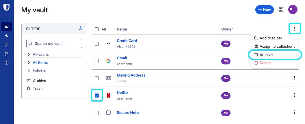 Archive with the web app
