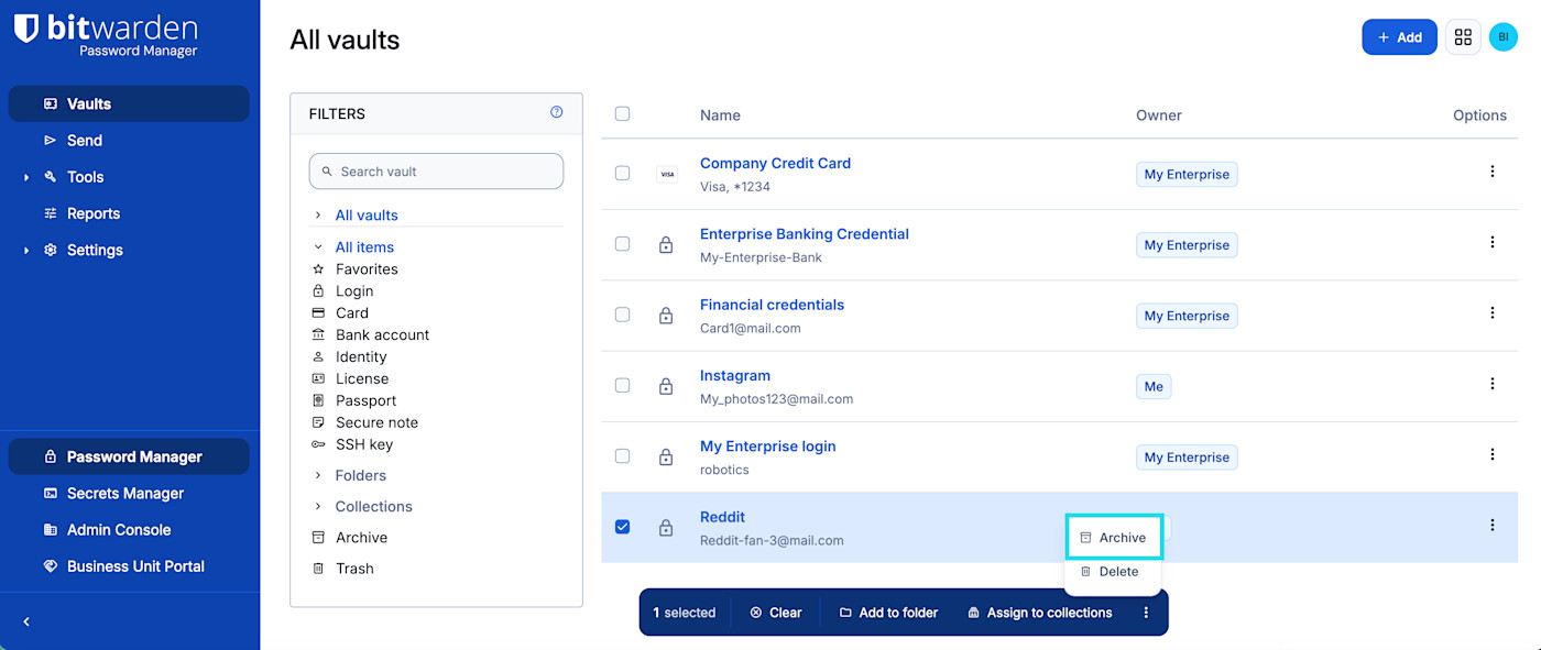 Archive with the web app