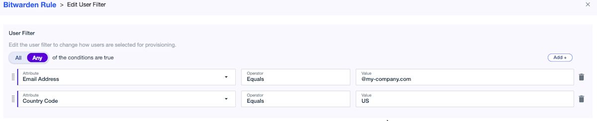 Ping Identity User Filter