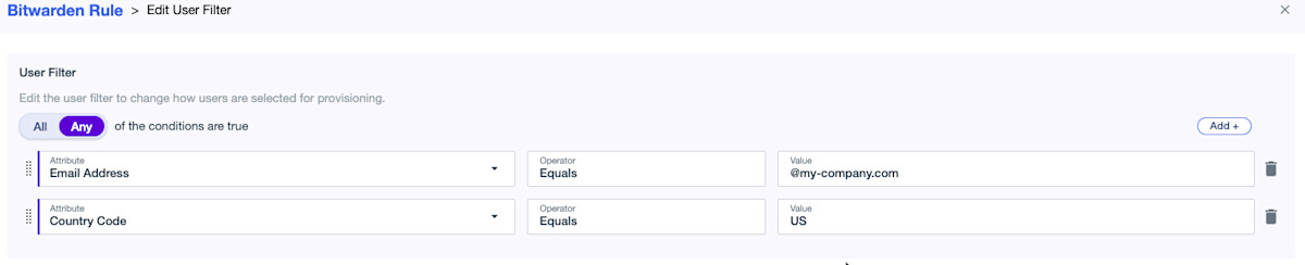 Ping Identity User Filter