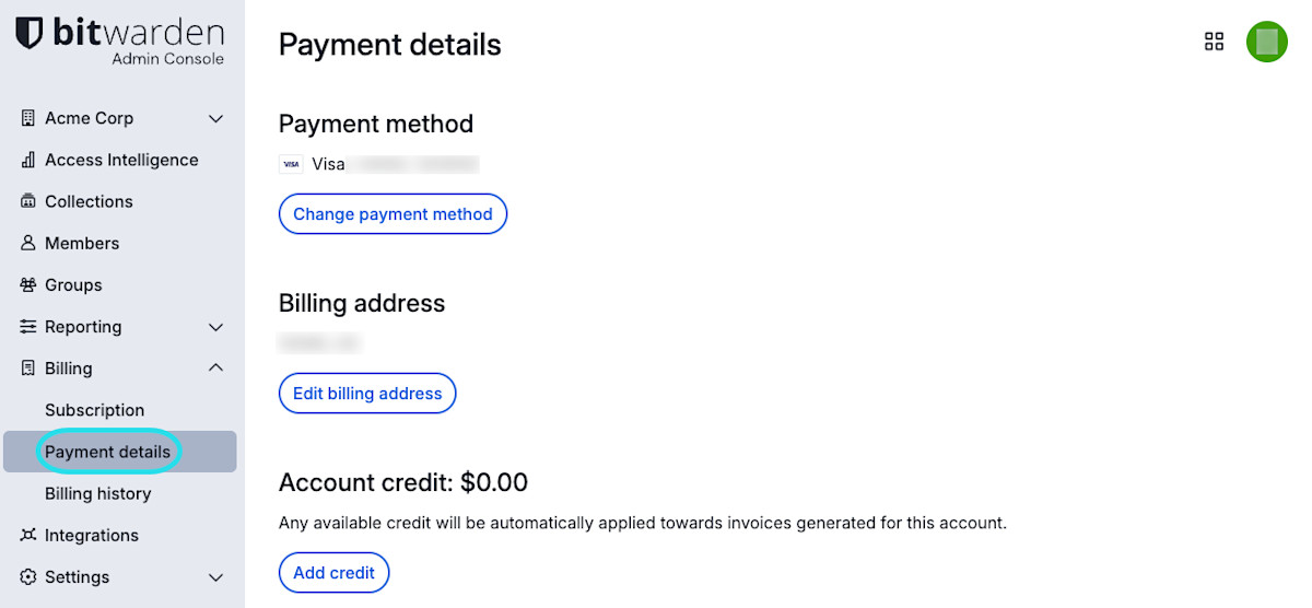 Betaalmethode organisatie