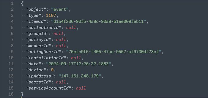 Panther JSON Object