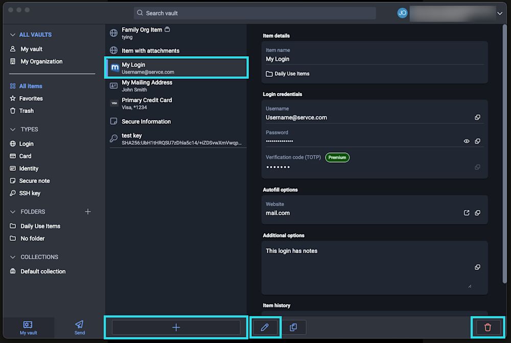 Manage an Item 
