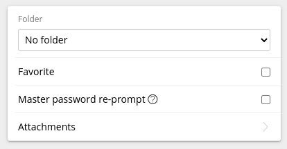 Figure 3: Enable the master password re-prompt so your hidden custom fields are actually hidden.