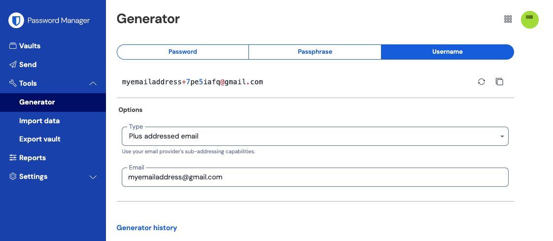 Web app username generator