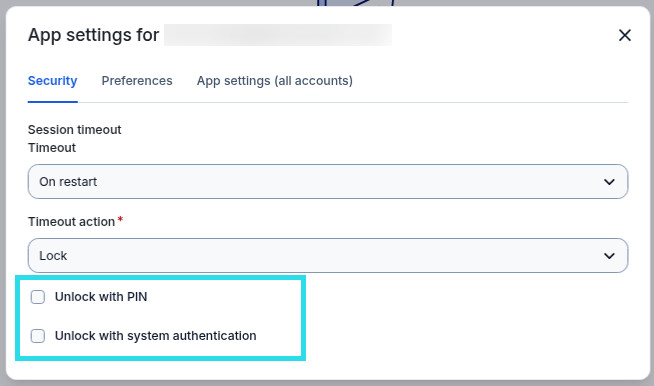 Unlock with system authentication