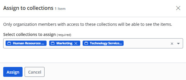 Assign a login to a collection.