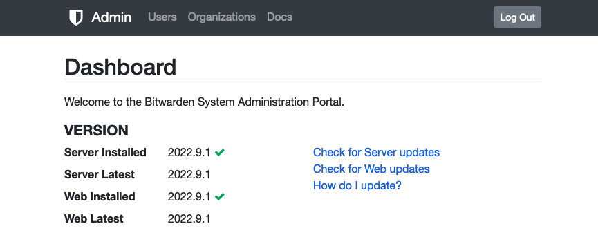 Selbst gehostete Server-Version