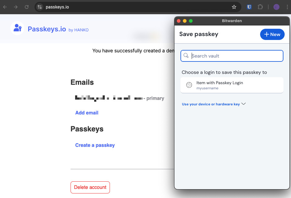 Sauvegarder la clé avec le login existant