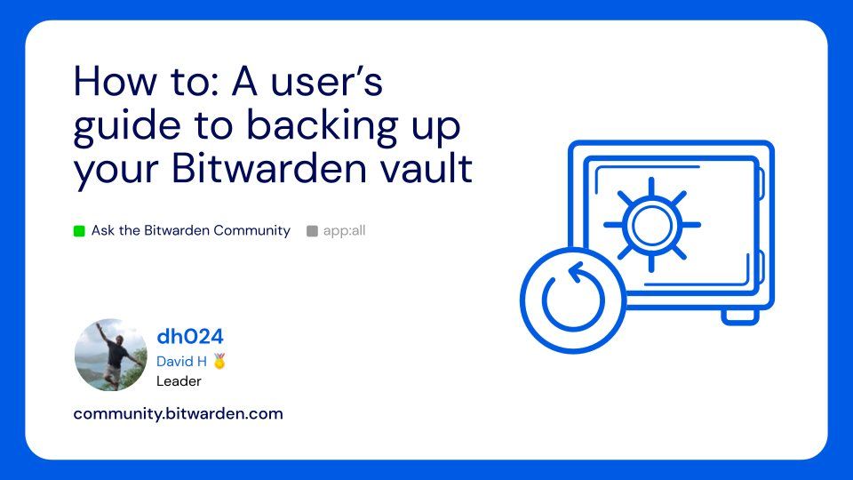 How to: A user's guide to backing up your Bitwarden vault
