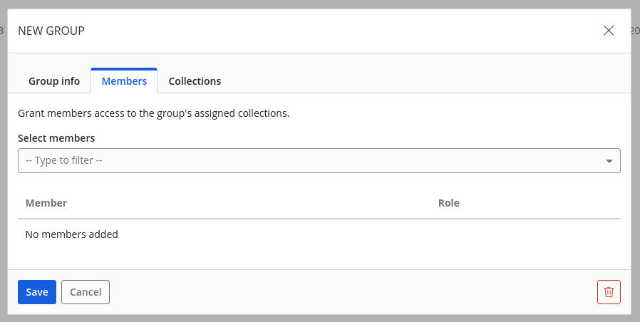 Figure 3 - Adding Members to your new Bitwarden Group