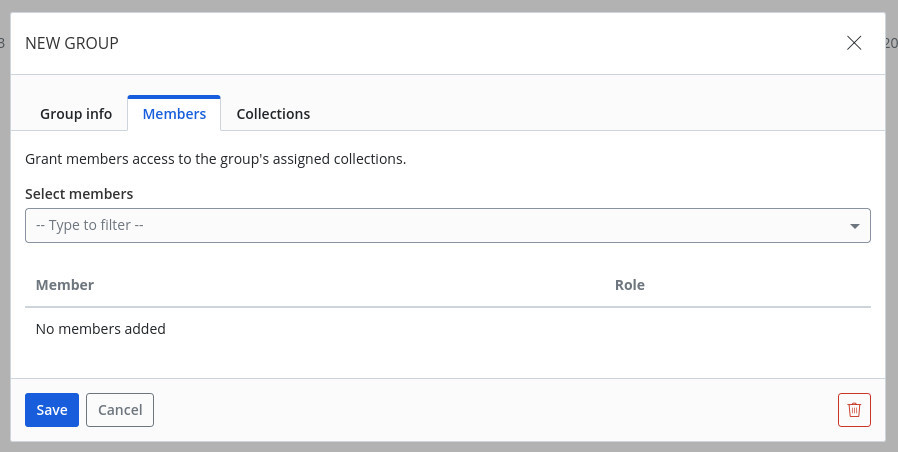 Figure 3 - Adding Members to your new Bitwarden Group