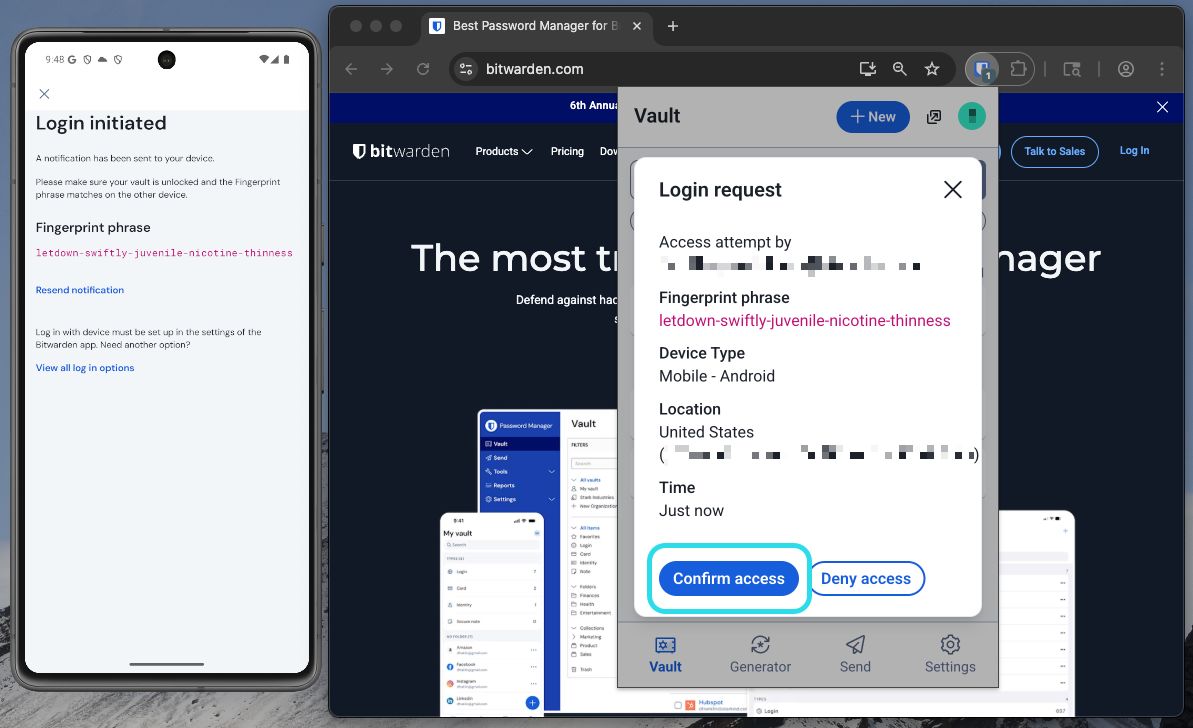 Approve a device on browser extensions
