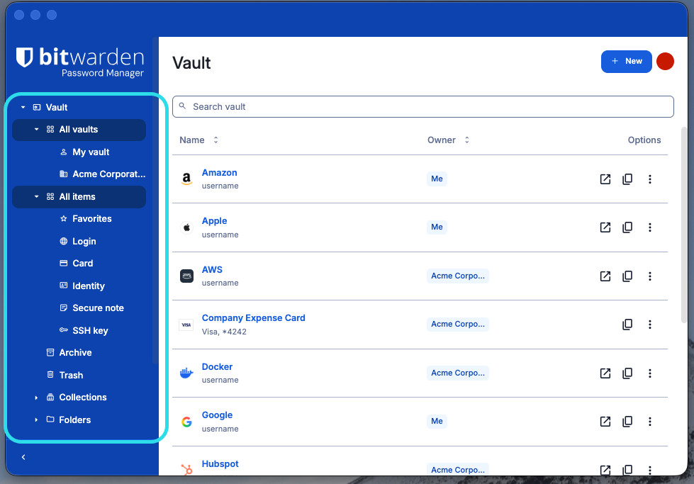 Filtering on desktop