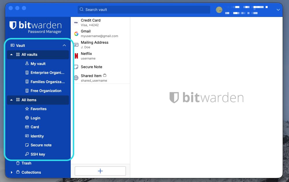 Filtering on desktop