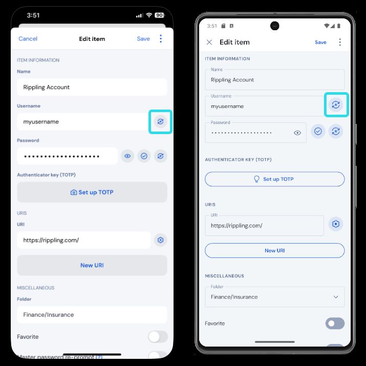 Username generator on mobile
