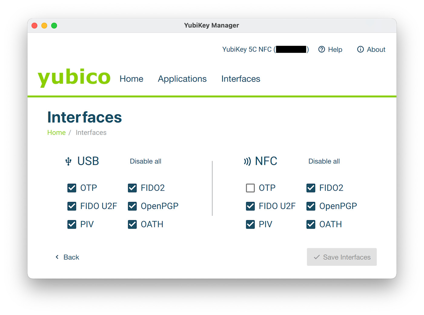 Gestionnaire YubiKey 