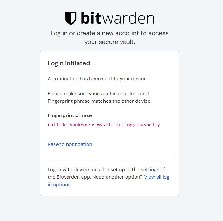 Nach Auswahl von Mit Gerät anmelden