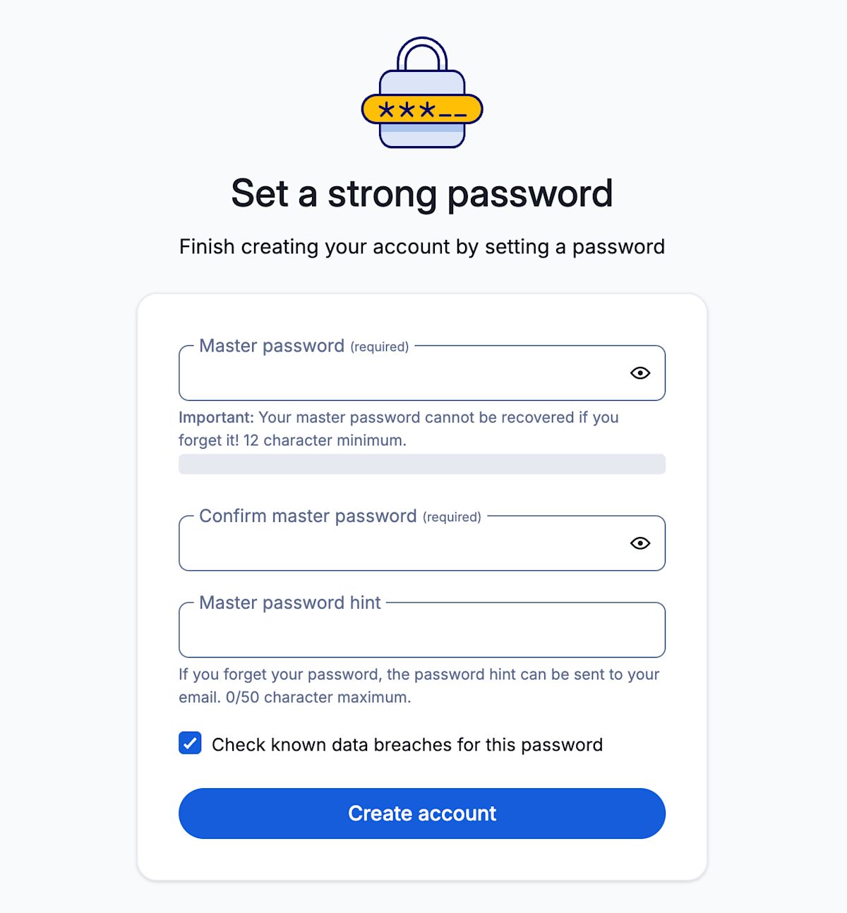 Set master password