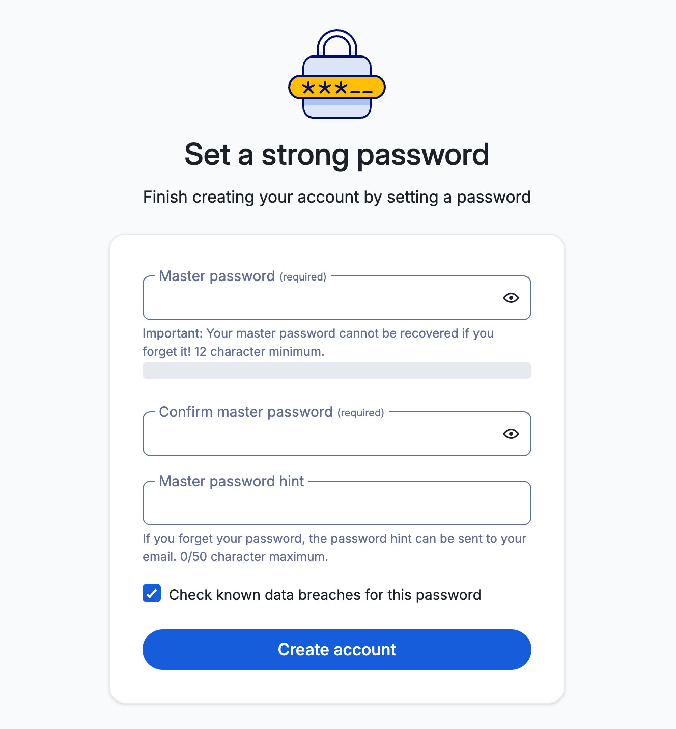 Set master password