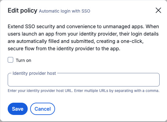 Automatically log in users for allowed applications