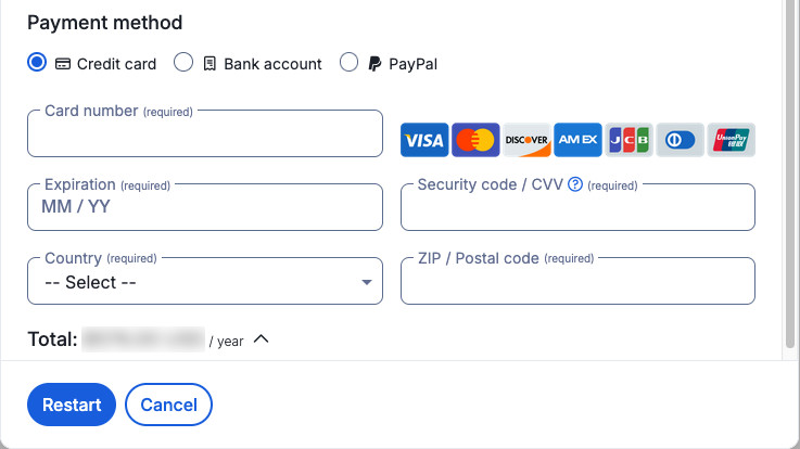 Payment methods