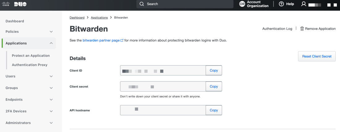 Duo Bitwarden Application