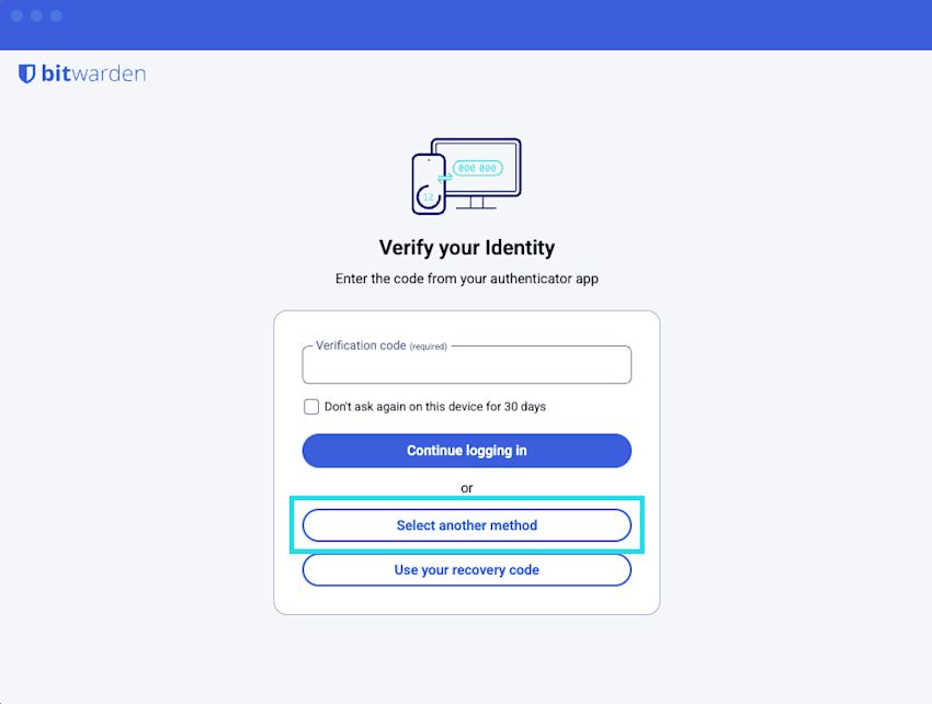 Use another two-step login method
