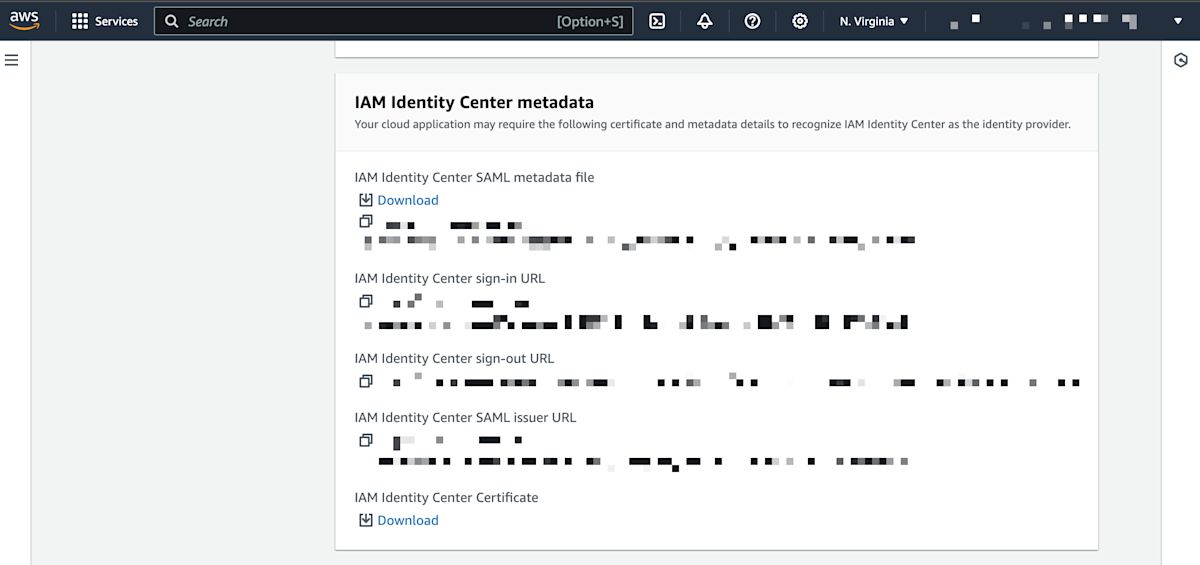 IAM Identity Center metadata