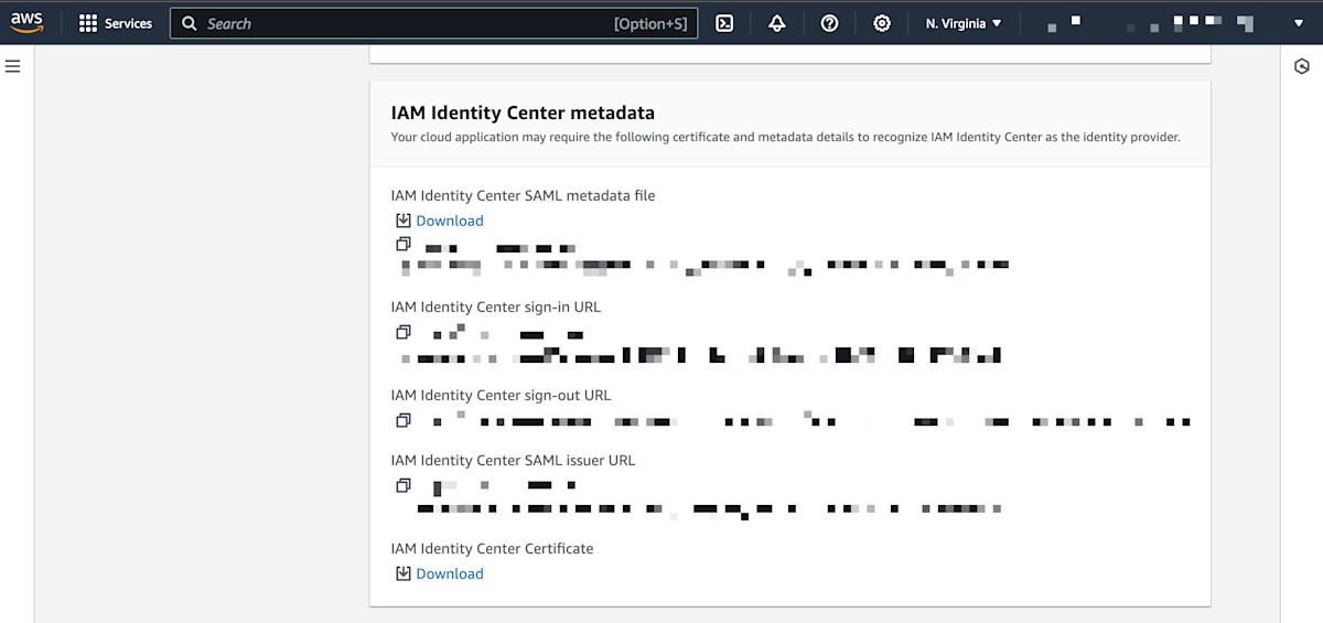 IAM Identity Center metadata