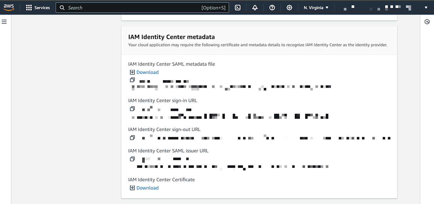 IAM Identity Center metadata