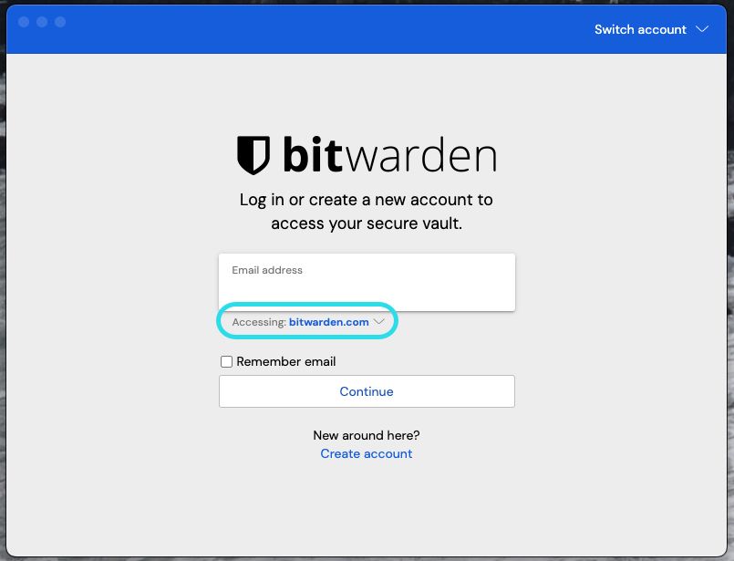 Region selector on desktop apps