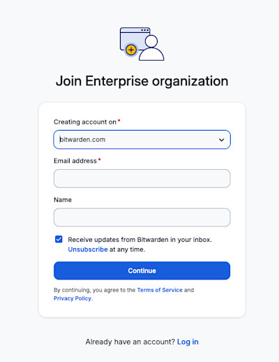 Open organization invite link