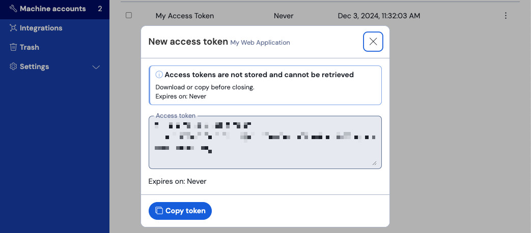 Access token example