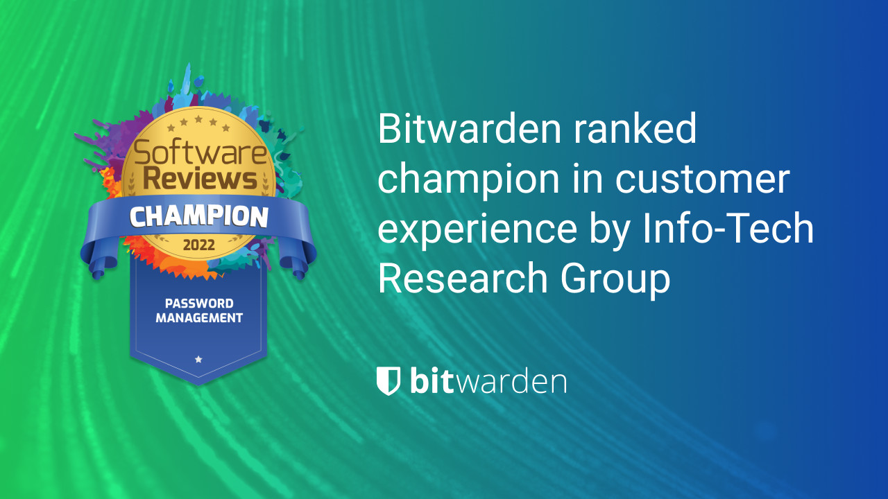 Bitwarden takes lead in customer experience industry ranking - Social card image