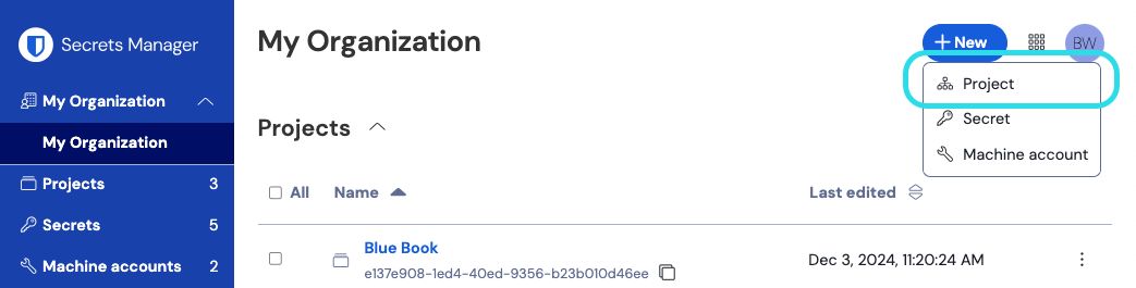 Create a project