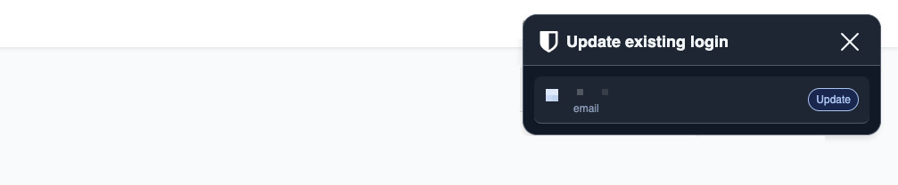 Ask to update existing login