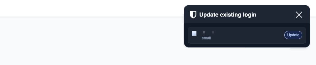 Ask to update existing login
